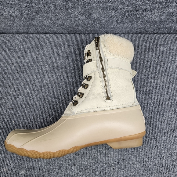 Sperry Duck Boots Womens Lambs Wool Ivory SHERPA Liner Size 9 STS82553 Winter - Picture 6 of 14
